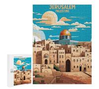 Jerusalem Palestine Design Decorative Wooden Puzzle, 500 PCS - Year-End Present, for Screen-Free Relaxation at Home