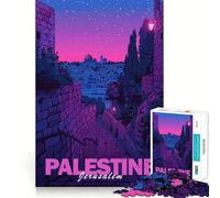 Jerusalem Palestine Poster 1000 Piece Jigsaws for Teenagers Puzzle DIY Fun Bright Hue Pattern Build Wall Accent (50x75cm)