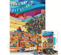 Jerusalem Palestine Poster Jigsaw 1000 Pieces for Teenagers Unwind Game Clear Hue Enjoyable Challenge Xmas Gift (38x52cm)
