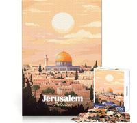 Jerusalem, Palestine Travel Poster 1000 Pieces Jigsaw Puzzles for Teenagers Memory Training Peaceful Recreation Flawless Cut Nice Gift size 50x75cm