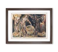 Jerusalem Plate By William Blake Classic Painting Framed Print | A4 Walnut Framed Wall Art | Ready to Hang | Classic Historical Picture | Living Room Bedroom Lounge Office