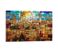 Jerusalem Stained Glass Christian Home Decor Israel Wall Art Poster 12x18inch(30x45cm)