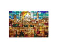 Jerusalem Stained Glass Christian Home Decor Israel Wall Art Poster 16x24inch(40x60cm)