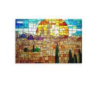 Jerusalem Stained Glass Wall Art Christian Home Decor Poster 12x18inch(30x45cm)