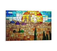 Jerusalem Stained Glass Wall Art Christian Home Decor Poster 12x18inch(30x45cm)
