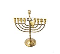 Jerusalem Star of David Hanukkah Menorah Gold Plated From Holy Land H/27 cm x W/20 cm