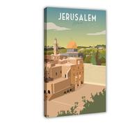 Jerusalem Travel Poster Canvas Poster Bedroom Decor Landscape Office Room Decor Gift 16x24inch(40x60cm)