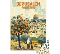 Jerusalem Travel Poster Jigsaw Puzzles for Adults Interesting Puzzle Game 1000 Jigsaws Impossible Puzzle for Adults Gifts 38x26cm/1000pcs