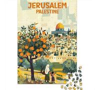 Jerusalem Travel Poster Puzzles 1000 Piece for Adults Jigsaw Puzzles Game for The Whole 70x50cm/1000pcs