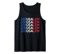 Jerusalem USA Friendship Patriotic American Flag July 4th Tank Top