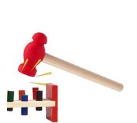 Jeruytgh Toddler Tool Set Wooden, Maintenance Tool Toy, Portable Fake Hammer, Multi-Sensory Learning, Realistic Tapping Simulation, 13.5cm, for Boys Girls Travel Living Room School Bedroom
