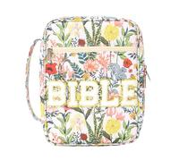 Jeruytgh Women Bible Bag, with Stylish Floral Design, 26x20x5.5cm, Elegant Bible Carrier, Scripture Carrying Case, Secure Zipper Closure, for Spiritual Study and Worship