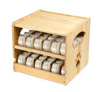 Jerylota Cat Food Cans Storage Organizer for Pantry, 2 Tier Stackable wood Can Storage, Can Organizer for Fridge,Cabinet,Kitchen, Holds 36 Human and Pet Food Cans