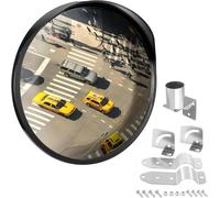 Jerylota Convex Mirror Acrylic Safety Security Traffic Garage Corner Adjustable Wide Angle View Mirror with Fixing Bracket for Indoor Outdoor School Classroom Warehouse