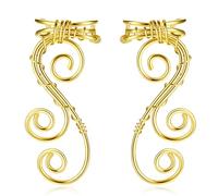 JeryWe Butterfly Ear Cuff Earrings for Women No Piercing Zircon Star Ear Clip Wrap Around Fake Earrings Ear Wrap Crawler Rhinestone Wrap Leaf Earrings for Women, Zinc, Cubic Zirconia