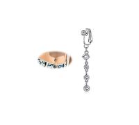 JeryWe Fake Belly Piercing for Women Clip On Belly Rings Surgical Steel Navel Ring Fake Belly Button Piercing