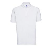 (XS, White) Russell Mens 100% Cotton Short Sleeve Polo Shirt