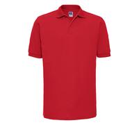 (2XL, Bright Red) Russell Mens Ripple Collar & Cuff Short Sleeve Polo Shirt