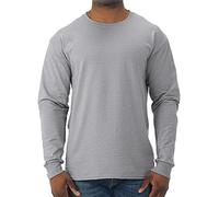 Jerzees Men's Dri-Power Cotton Blend Long Sleeve Tees, Moisture Wicking, Odor Protection, UPF 30+, Sizes S-3x T-Shirt, Athletic Heather, XL