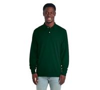 Jerzees Men's Long Sleeve Polo Shirts, Cotton Blend, Two Button Closure, Regular Fit, Sizes S-2x, Forest Green - Dri-Power, S