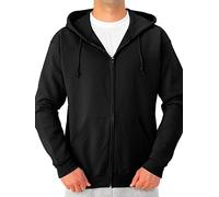 Jerzees Men's Fleece Hooded Sweatshirt, Full Zip-Black, XL