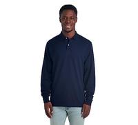 Jerzees Men's Polo Shirts, Cotton Blend, Two Button Closure, Regular Fit, Sizes S-2x, Long Sleeve-Navy, Medium