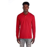 Jerzees Men's Spot Shield Polo Sport Shirt, Long Sleeve-True Red, XL
