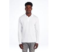 Jerzees Men's Spot Shield Polo Sport Shirt, Long Sleeve-White, Large