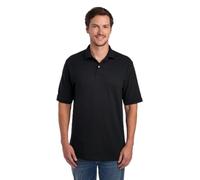 Jerzees Men's Short Sleeve Polo Shirts, Cotton Blend, Two Button Closure, Regular Fit, Sizes S-5x, Black-SpotShield, XXL