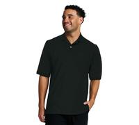 Jerzees Men's Short Sleeve Polo Shirts, Cotton Blend, Two Button Closure, Regular Fit, Sizes S-5x, Black - Dri-power, Large
