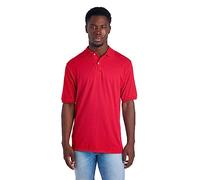 Jerzees Men's Short Sleeve Polo Shirts, Cotton Blend, Two Button Closure, Regular Fit, Sizes S-5x, True Red-SpotShield, Large