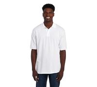 Jerzees Men's Spot Shield Short Sleeve Polo Sport Shirt, White, Medium