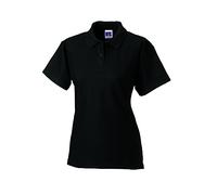 Jerzees Russell Ladies Classic Poly/Cotton Pique Polo Shirt Black 14
