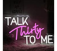 Jesalah Talk Thirty To Me Neon Sign Dimmable 30th Birthday Neon Light Party Words Neon Signs For Wall Decor Led Pink White Light Signs For Bedroom Home Bar Birthday Gift For Girls USB Sign