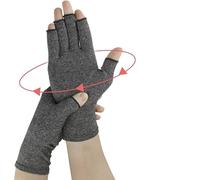 Jesata Arthritis Compression Gloves for Men & Women | Open Finger Gloves for Wrist Support | Hand Therapy Carpal Tunnel Gloves, Relieve Arthritis Pain, Breathable Moisture Wicking Fabric (Gray, M)