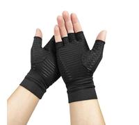 Jesata Copper Compression Arthritis Gloves，Best Copper Infused Gloves，Rheumatoid Osteoarthritis Wrist Support，Fingerless Arthritis Glove，Pain Relief & Healing Arthritis，Carpal Tunnel，1 Pair (L)，Black