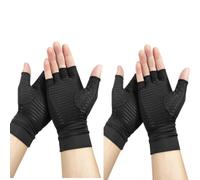 Jesata Copper Compression Arthritis Gloves | Fingerless Arthritis Gloves| Rheumatoid Osteoarthritis Wrist Support | Copper Infused Gloves for Pain Relief, Swelling & Carpal Tunnel 2Pairs (S)