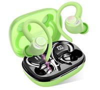Jesebang Wireless Earbuds, Bluetooth 5.3 Headphones, 2024 Wireless Earphones HiFi Stereo Sound with ENC Mic, Sport Headsets in Ear EarHooks for Running, 40H Dual LED Display, IP7, Fresh Green
