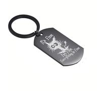 Jesemiah Funny Cat Keychain Gifts, It's Fine,I 'm Fine,Everything is Fine, Christmas Gifts keyrings Pendant, Black, One Size