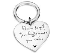 Jesemiah Keychain Gifts Keyring Never Forget The Difference You Make, Thank You Appreciation Coworker Leaving Retirement Gift, Never Forget the Difference You Made, One Size