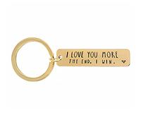 Jesemiah Valentine's Day Gift,I Love You More/Most the End, Keychain for Boyfriend Girlfriend Husband Wife Birthday Gifts, I Love You More Gold, One Size