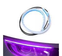 jeseny Pack-2 Car Led Strip Lights, Turn Signal Light Bulb, 2835 Lamp Beads Flowing Daytime Running Light, Universal in The Gap Between The Spotlights and The Hood of The Car (23.6In #Purple)