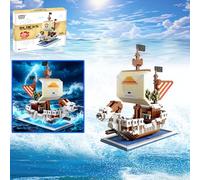 JESGO The Merry Going Pirate Ship Micro Building Blocks Set, Creative Straw Hat Crew Piece 1 Pirate Boat Building Brick, Pretend Play Adventure Ideal Toy Birthday Gift for Fans, Adult