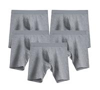 JEShifangjiusu 5 Pack Men'S Breathable Boxer Briefs Multipack Cotton Classics Underwear Moisture-Wicking Boxer Brief For Men, Grey-5pc, 4XL