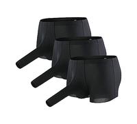 JEShifangjiusu Mens Ice Silk Elephant Nose Boxer Briefs Pouch Underwear Sexy Soft Cotton Breathable Briefs Trunks Underpants, Black-3pc, XXL