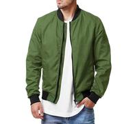 JEShifangjiusu Men'S Lightweight Bomber Jackets Casual Summer Windbreaker Outdoor Golf Fashion Coat Slim Fit Flight Jacket, Green, M