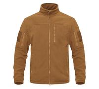 JEShifangjiusu Men'S Warm Sherpa Jacket Fleece Full Zip Fuzzy Open Front Jackets Stand Collar Fall Winter Coat Outwear, Khaki, M