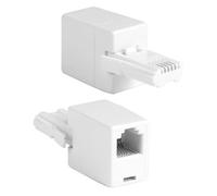 Jesiah 2PCS BT to RJ11 Telephone Line Adapter, RJ11 6P4C Female Socket to BS6312 431A Male Plug Converter 4-Wire UK Modular Standard Connector for Landline Phone Fax Modem (White)