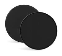 Jesiah 2Pcs Dual Sided Gliding Discs, 17.5cm Reversible Core Sliders Ultimate Core Trainer Exercise Discs Abdominal workout Strength Glider for Men Women Gym Home Carpet Wood Hard Floors (Black)