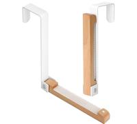 Jesiah 2Pcs Foldable Over The Door Hanger, Back of Door Hooks for Drying Laundry Hanging Cloth Robe Towel Coat Backpack Hat Bag in Room Barthroom Hotel (White)